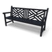 Textured Black Wabash Valley Chippendale Yorktown Aluminum Bench, Chippendale lattice back, powder-coated aluminum, model YO1313C, chippendale outdoor bench