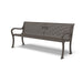 Textured Bronze Wabash Valley Covington Memorial Bench, square perforated steel seat, cast aluminum frame, plaque on the backrest, model COJ111C, in memory bench