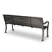 Textured Bronze Wabash Valley Steel Covington Bench, horizontal slat aluminum seat, cast aluminum frame, rear view, model CO1119C, outdoor park bench