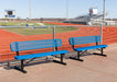 Two MyTCoat Sports Benches with Backrests at Trackand Football Field Lifestyle Photo