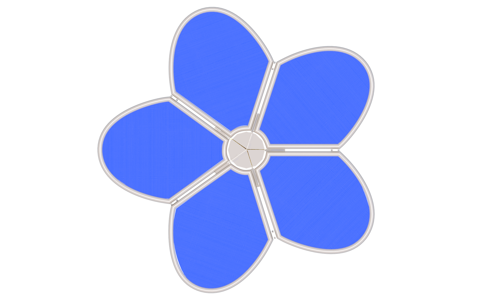 Top view Blue of USA Shade Flower Shade Structure white background studio image