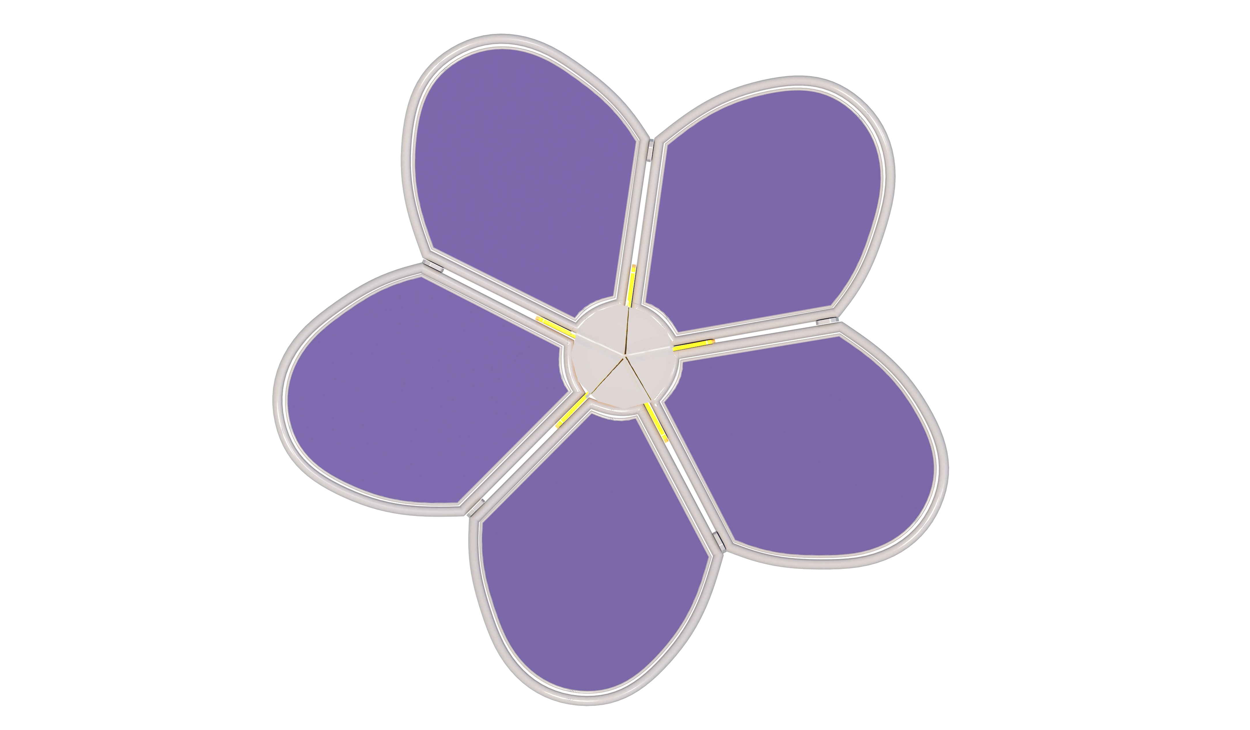 Top view Purple of USA Shade Flower Shade Structure white background studio image