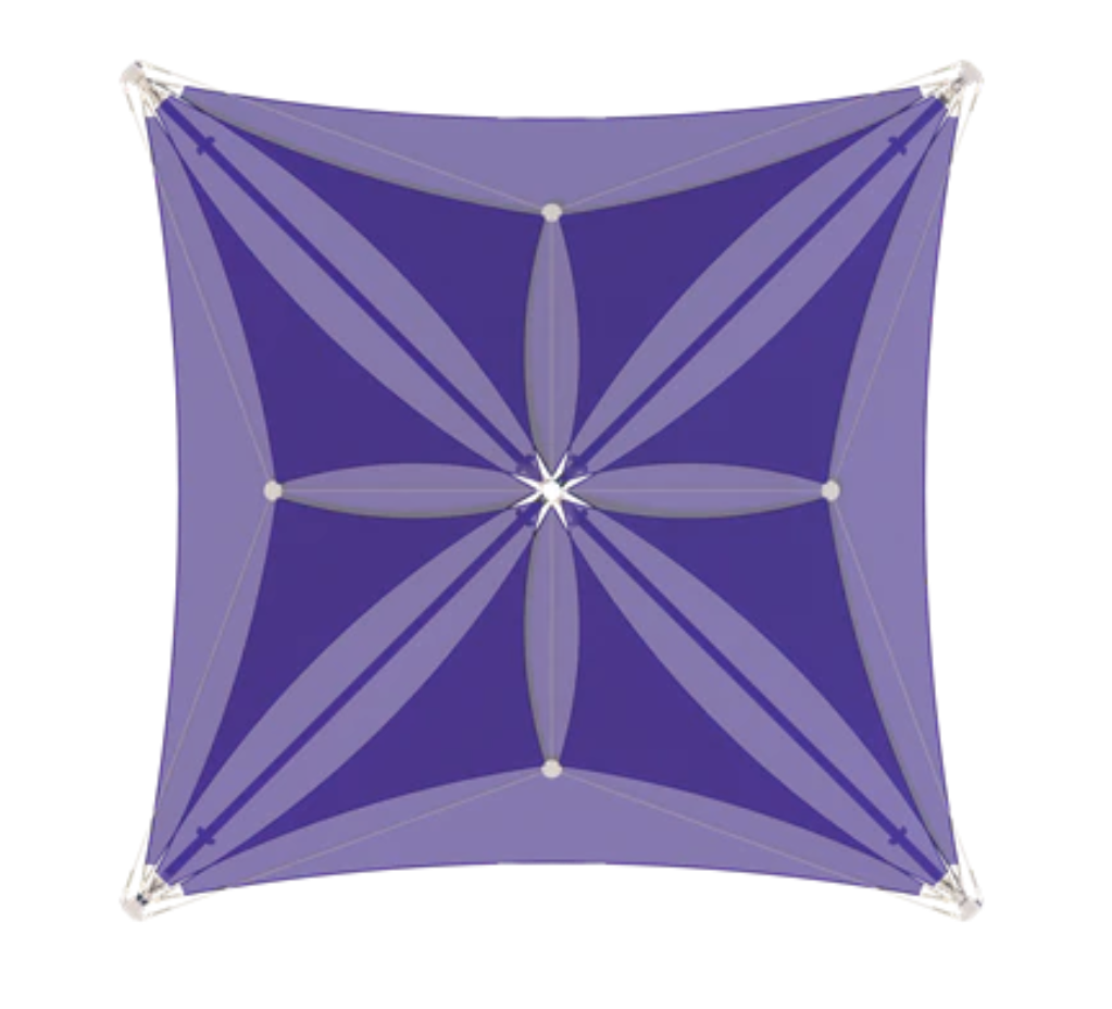 Top view of USA Shade Multi-layer Super Span Pyramid Shade Studio image