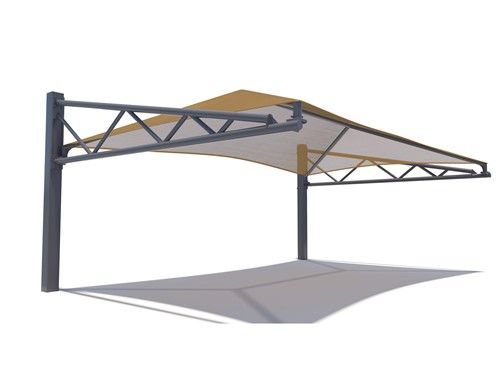 Beige USA Shade Tri-Truss Cantilever  on a white background