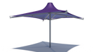 Purple outdoor USA Shade 4-point Twilite Umbrella with a white background