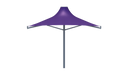 side view of Purple USA Shade 4-point Twilite Umbrella on a white background