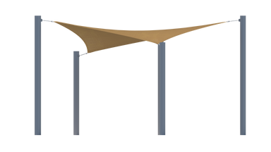 USA Shade 5-Point Sail Shade side angle Studio Image