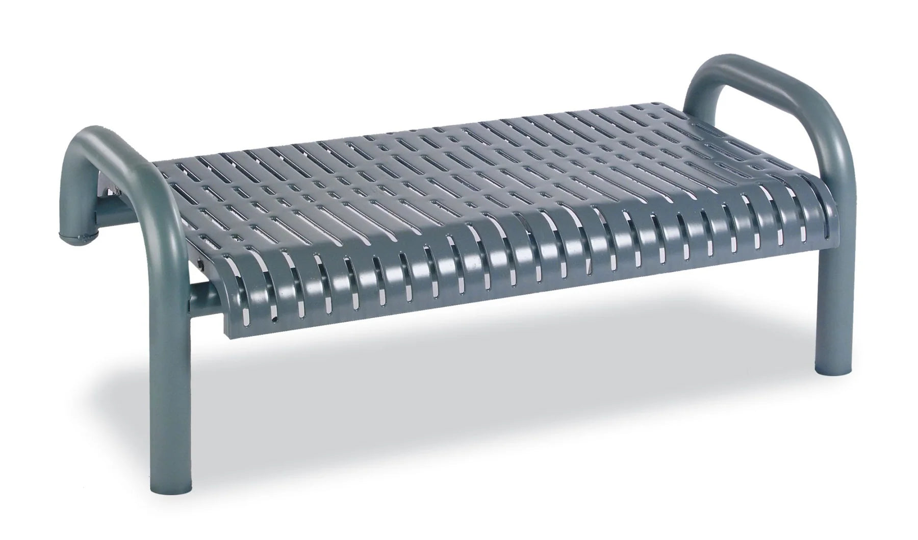 Uncolored Wabash Valley Contemporary Ribbed Steel Backless Bench with Inground Mount Studio Image