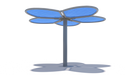 Side view Blue of USA Shade Flower Shade Structure white background studio image