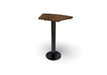 Wabash Valley Commercial Outdoor Thermory Wood Bar Stool, curved Thermory ash slat seat on a steel post and base plate, portable or surface mount, model FA400N, bolt down bar stool