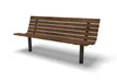 Wabash Valley Fairmount Wood Bench, Thermory ash wood slats on a black powder-coated steel frame, Inground posts set in concrete, model FA440N, wood and metal bench