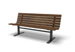 Wabash Valley Fairmount Wood Bench, Thermory ash wood slats on a black powder-coated steel frame, Surface mount foot plates, model FA100N, wood park bench