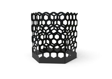Black steel hexagon trellis, 46 1/4 inches tall, from the Wabash Valley Liberty Modular Hexagon Seating Group with Planters and Trellis, shown alone, model LB160N, planter with trellis