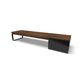 Wabash Valley Liberty Modular Bench with Square Seat, Thermory ash bench section joined to a square seat on a black steel base, model LBB002N, modular bench