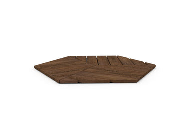 Thermory ash hexagon seat top from the Wabash Valley Liberty Modular Hexagon Seating Group, shown alone, model LB380N, honeycomb seating