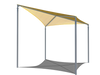 Outdoor USA Shade Wave Shade with beige top and gray base on a white background
