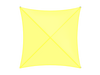Top view of Yellow USA Shade Wave Shade on a white background
