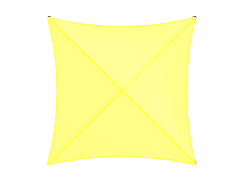 Top view of Yellow USA Shade Wave Shade on a white background