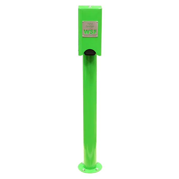 Green Willoughby hand sanitizer station product view showing full unit design