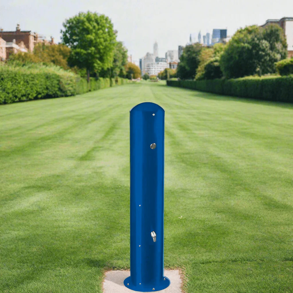 Blue Willoughby WODFS outdoor foot wash station installed in park setting