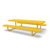 Yellow Wabash Valley Children's Signature Perforated Metal Portable Picnic Table in plastisol-coated steel, a children's picnic table with attached benches