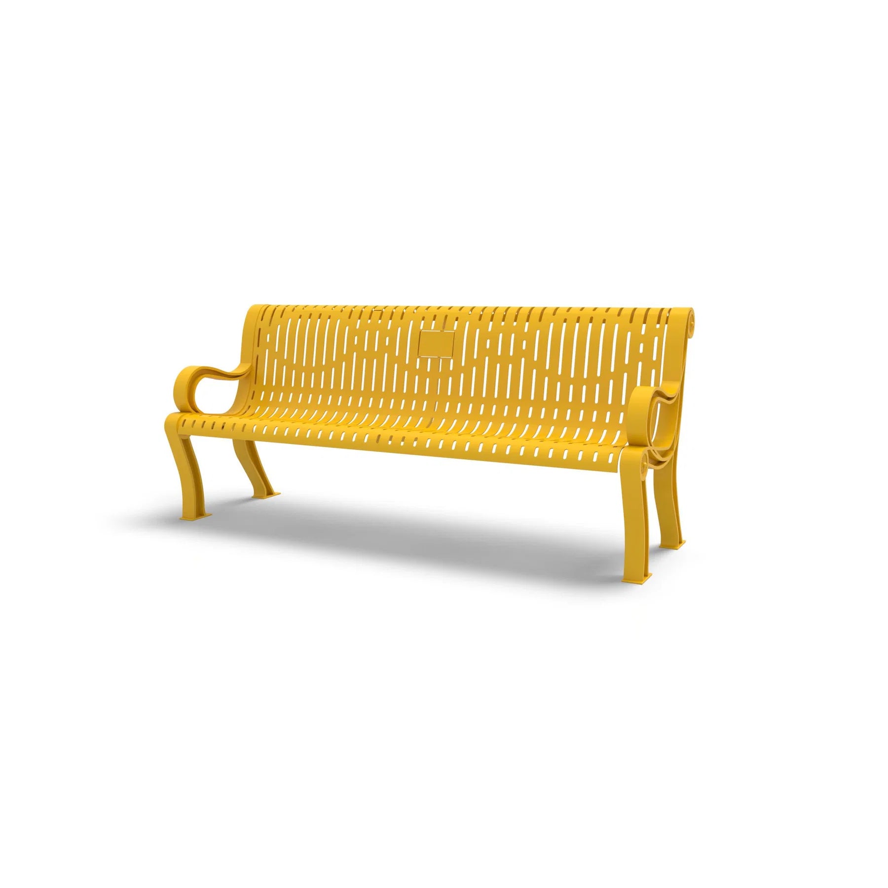 Yellow Wabash Valley Estate Ribbed Memorial Bench, custom memorial bench 77 inches long