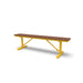 Yellow Wabash Valley Rinnova Recycled Plastic Backless Bench with Cedar planks, Portable braced legs, dugout bench