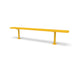 Yellow Wabash Valley Signature Steel Backless Bench, Diamond, 8' Surface Mount base plates, solid yellow, plastisol-coated steel, outdoor bench without back