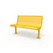 Yellow Wabash Valley Steel Transit Bench, No Armrests, 4 ft perforated steel seat and back on adjustable surface mount legs, model TR310P, bus bench
