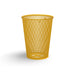 Yellow Wabash Valley Tapered Trash Receptacle, tapered diamond expanded metal body, plastisol coated, model LR350D, steel trash can