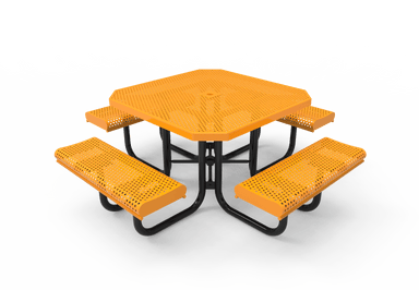 Yellow MyTCoat 4 Seat Rolled Octagon Portable Picnic Table Studio Image