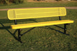 Yellow MyTCoat Sports Bench with Backrest Lifestyle Image Portable option with park background 