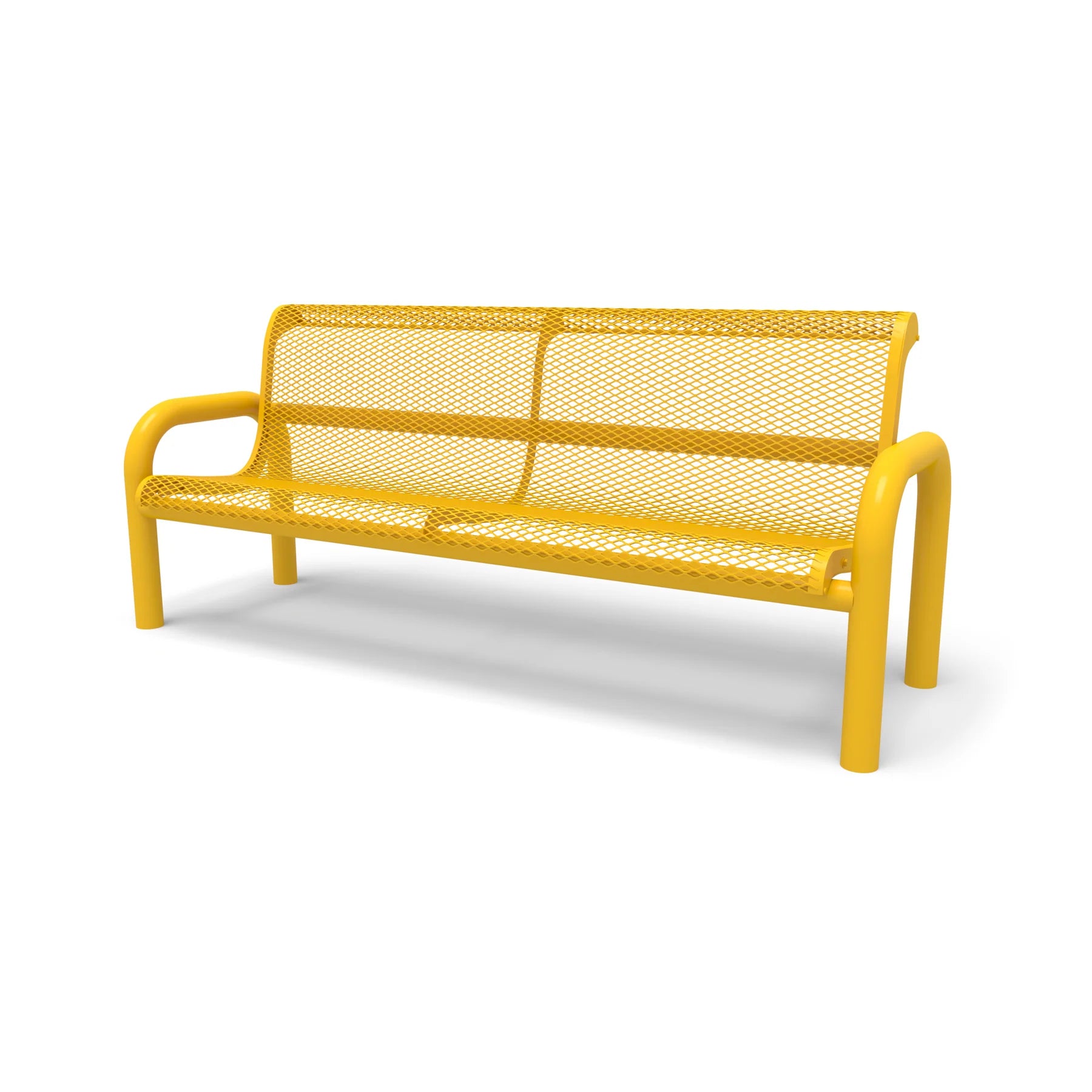 Yellow Wabash Valley Contemporary Diamond Steel Bench Inground Mount Studio Image