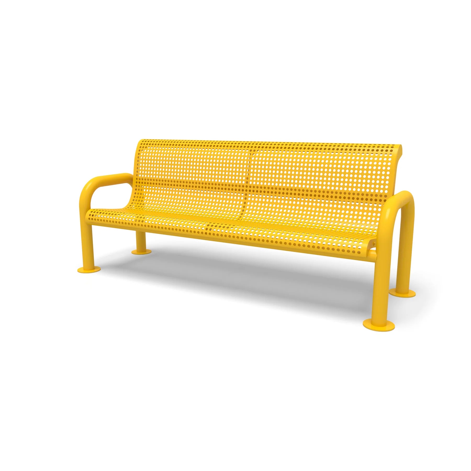 Yellow Wabash Valley Contemporary Perforated Steel Bench Surface Mount Studio Image