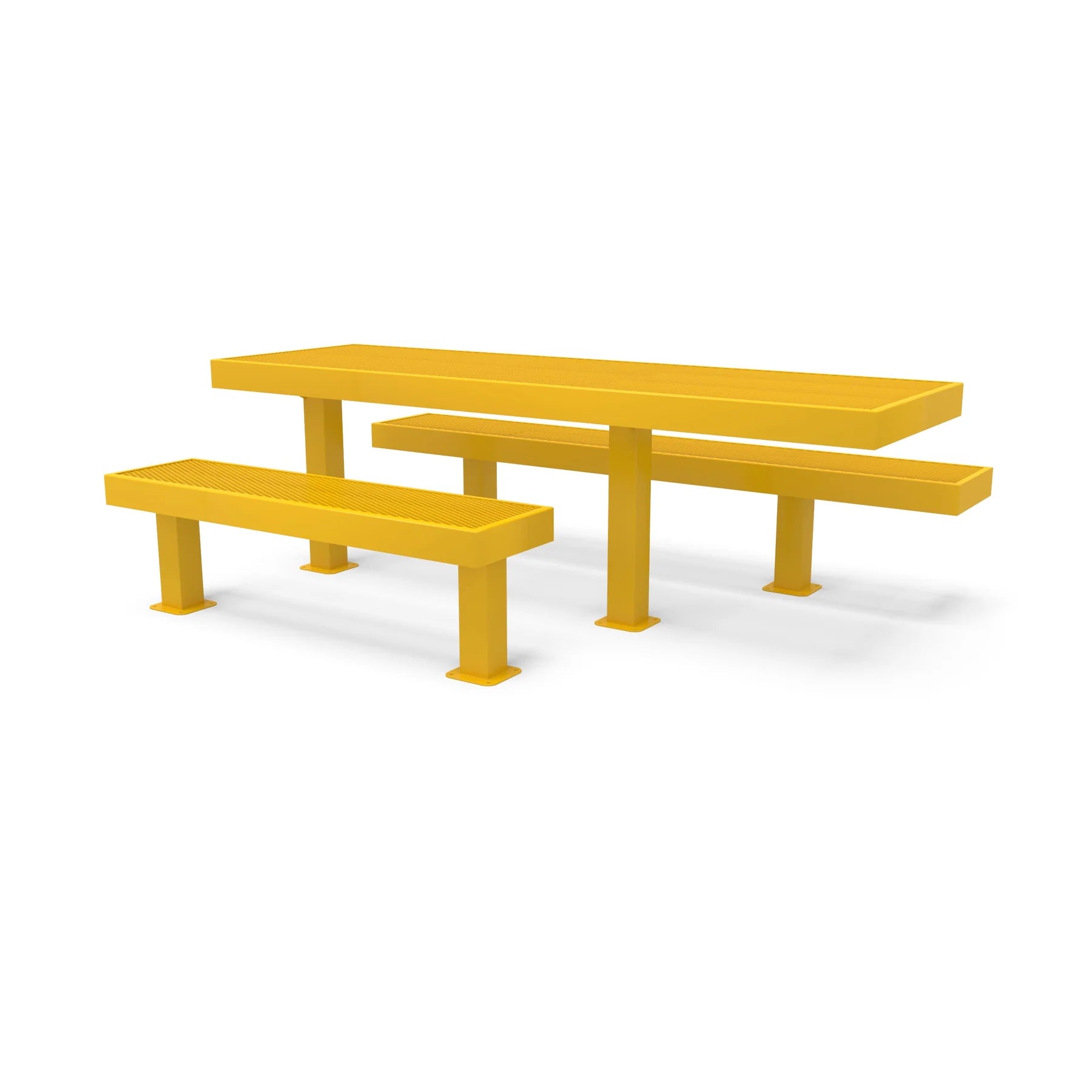 Yellow Wabash Valley Designer Diamond Metal Picnic Table with ADA Seat