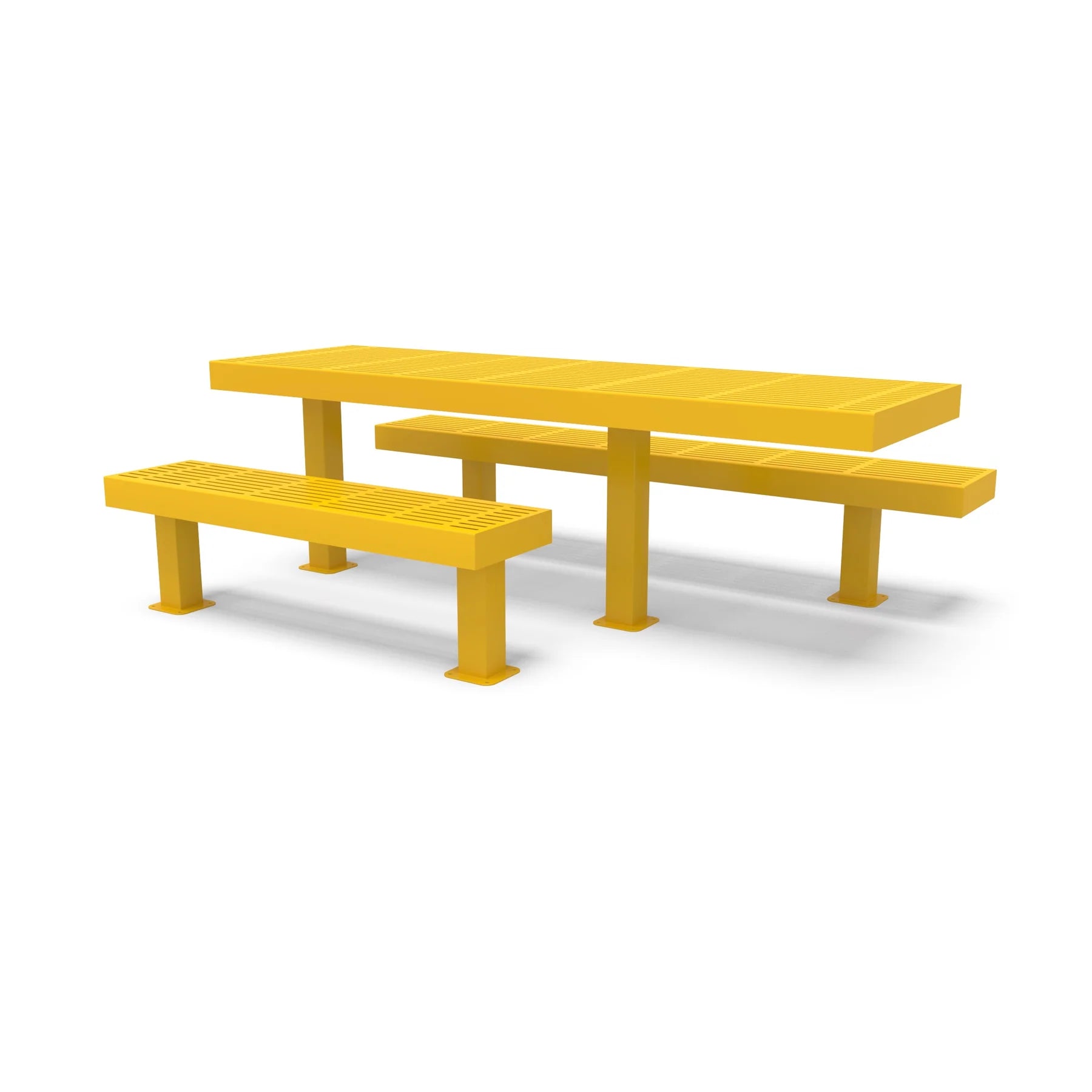 Yellow Wabash Valley Designer Traditional Metal Picnic Table with ADA Seat