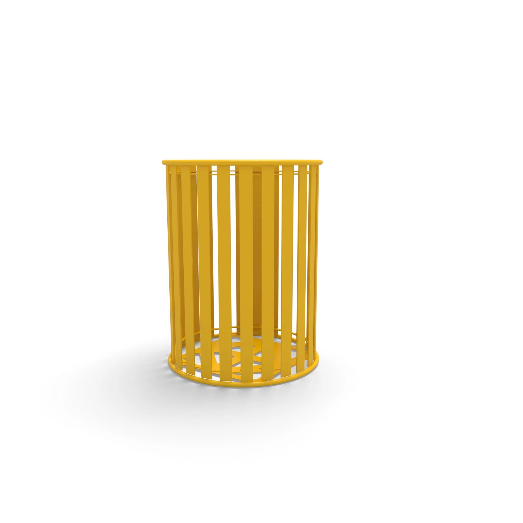 Yellow Wabash Valley Signature Slatted Commercial Trash Receptacle