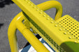 closeup of Yellow Wabash Valley Contemporary Steel Bench